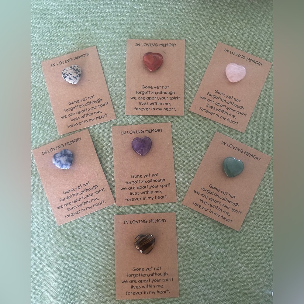 Crystal stone heart Memorial favors